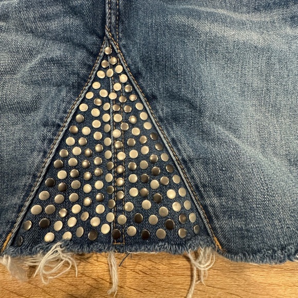 Blank NYC Blue Denim Skirt with Silver Studs - Picture 2 of 13